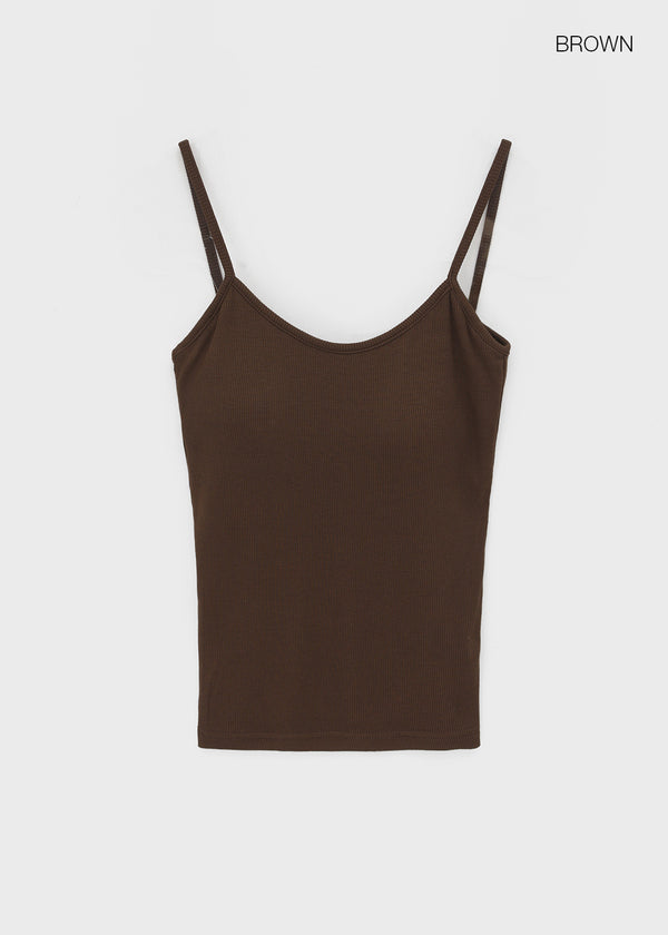 Smenly Backless Ribbed Sleeveless (Built-in Cap)