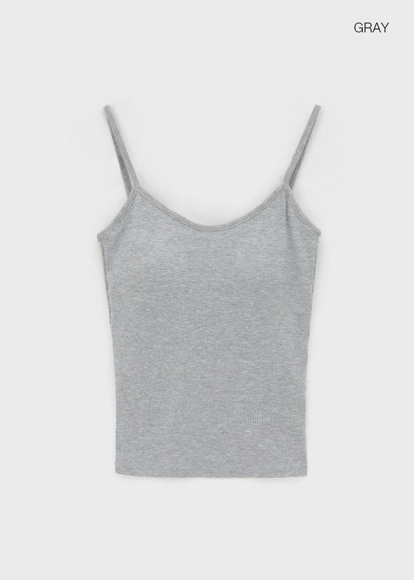Smenly Backless Ribbed Sleeveless (Built-in Cap)