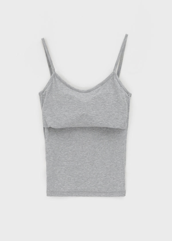 Smenly Backless Ribbed Sleeveless (Built-in Cap)