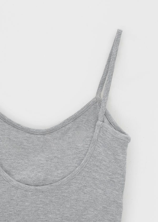 Smenly Backless Ribbed Sleeveless (Built-in Cap)