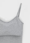 Smenly Backless Ribbed Sleeveless (Built-in Cap)