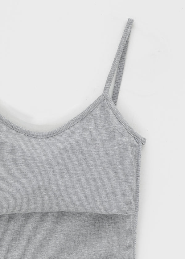 Smenly Backless Ribbed Sleeveless (Built-in Cap)