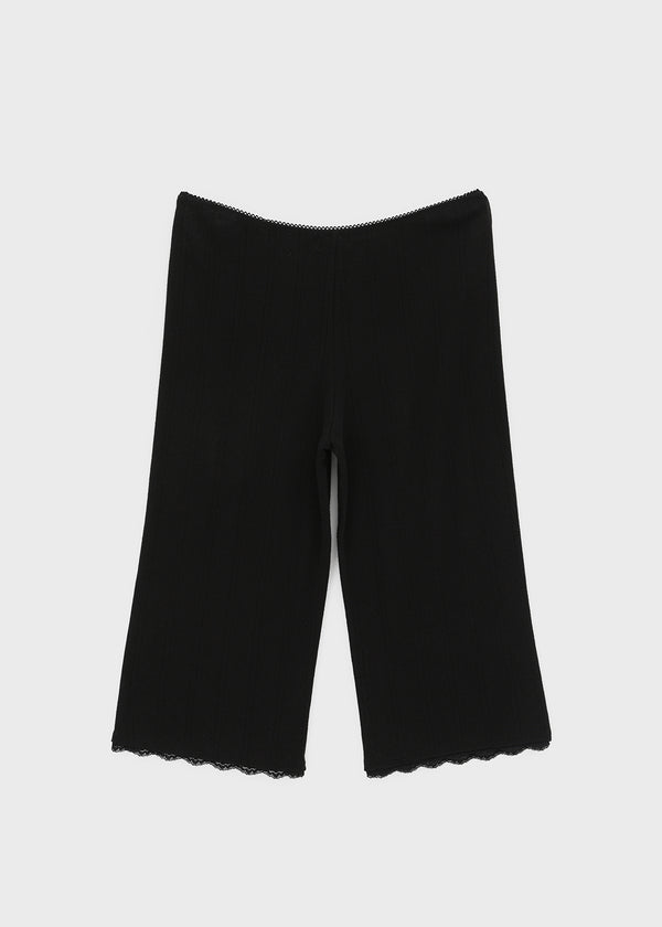 Combing Lace Punching Capri Pants