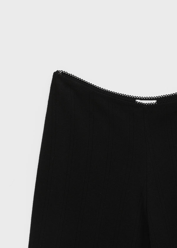 Combing Lace Punching Capri Pants