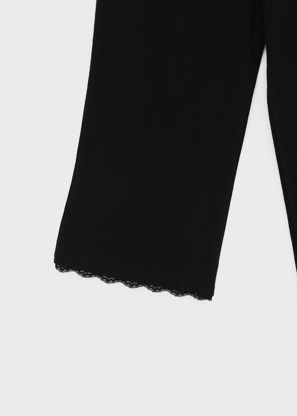Combing Lace Punching Capri Pants