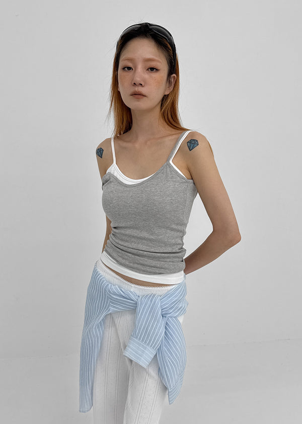 Smenly Backless Ribbed Sleeveless (Built-in Cap)