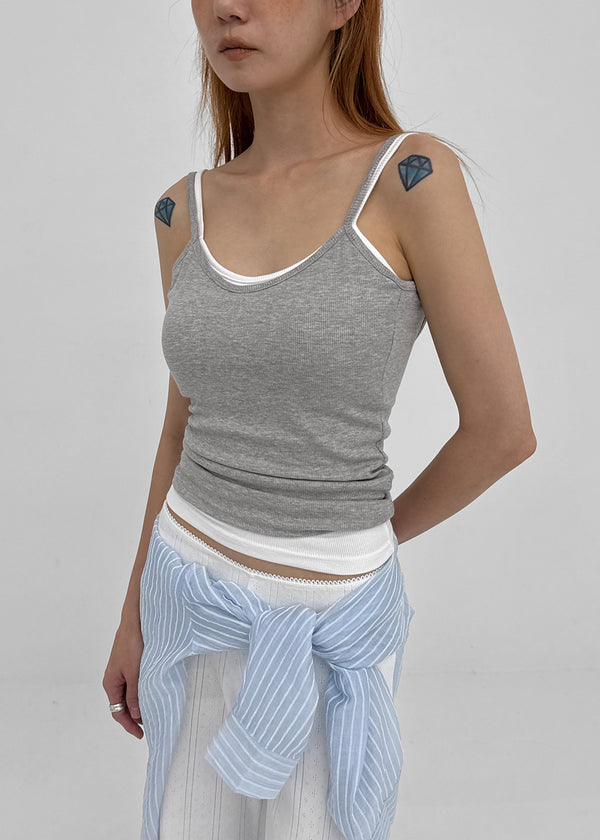 Smenly Backless Ribbed Sleeveless (Built-in Cap)