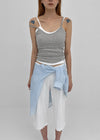 Smenly Backless Ribbed Sleeveless (Built-in Cap)
