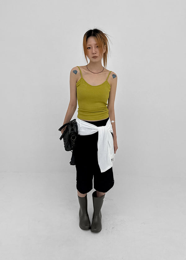 Gellet Nylon Button Capri Pants
