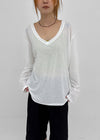 Chachu V-neck Striped Summer Long Sleeve Tee