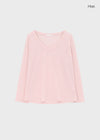 Chachu V-neck Striped Summer Long Sleeve Tee