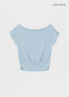 [MADE] Tepo Dolman Boat Neck Short Sleeve Top