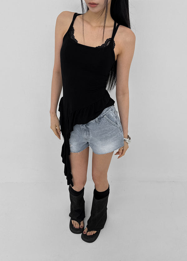 Diek Damaged Denim Shorts