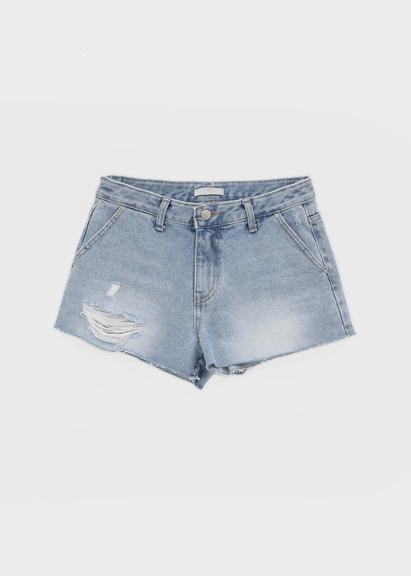 Diek Damaged Denim Shorts