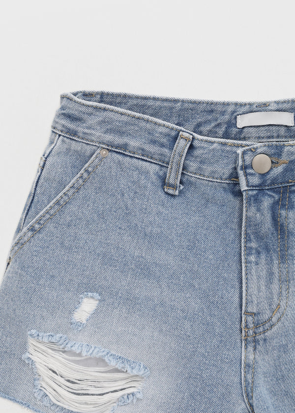 Diek Damaged Denim Shorts