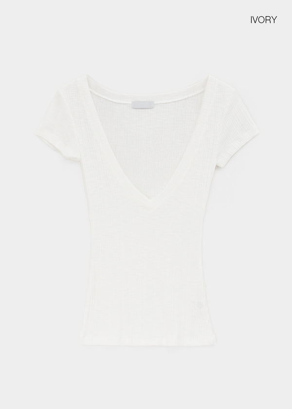 Atlete Deep V-neck Short Sleeve Tee