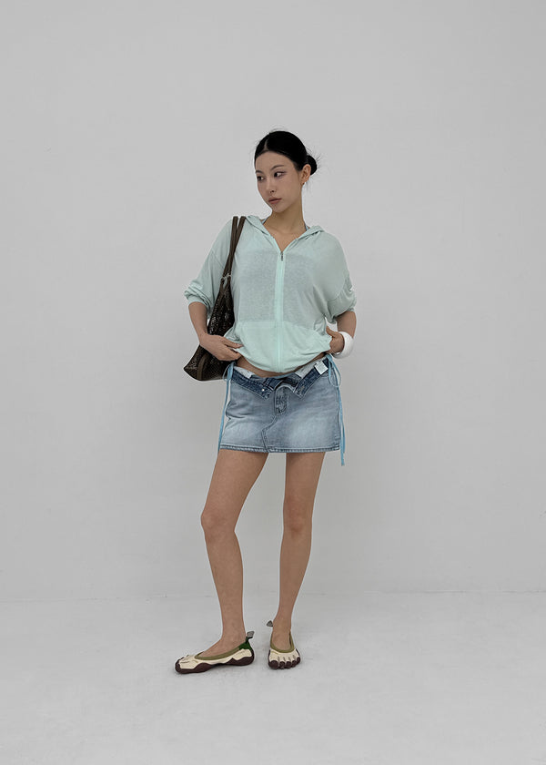 Static Loose Fit Summer Zip-up Hoodie