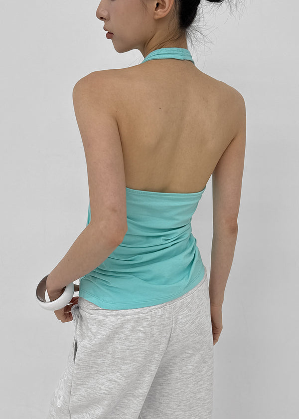 Soil Shirred Halter Sleeveless