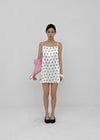 Spot Dot Satin Sleeveless Mini Dress