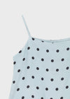 Spot Dot Satin Sleeveless Mini Dress