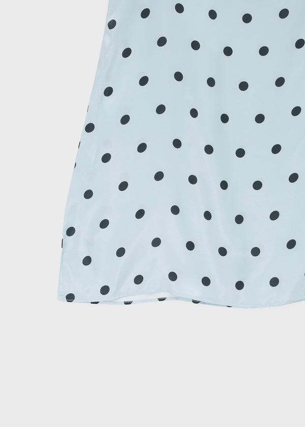 Spot Dot Satin Sleeveless Mini Dress
