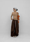 (UNISEX) Char Nylon Cargo String Pants