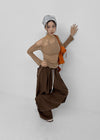 (UNISEX) Char Nylon Cargo String Pants