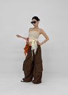 (UNISEX) Char Nylon Cargo String Pants