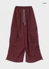 (UNISEX) Char Nylon Cargo String Pants