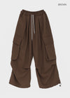 (UNISEX) Char Nylon Cargo String Pants