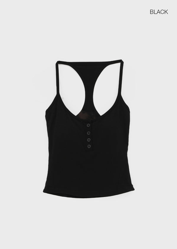 Urbans Henley Neck Mango Sleeveless (Built-in Cap)