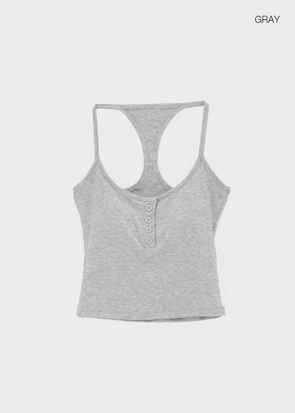 Urbans Henley Neck Mango Sleeveless (Built-in Cap)