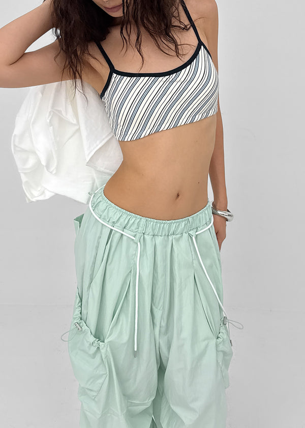 Laform Striped Bra Top (Built-in Cap)
