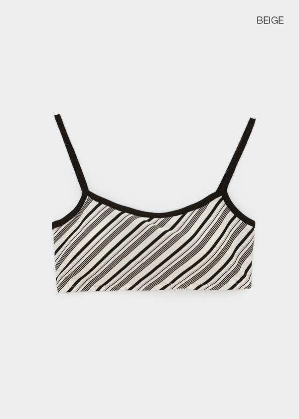 Laform Striped Bra Top (Built-in Cap)