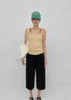 Crow U-Neck Ribbed Sleeveless Top