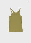 Crow U-Neck Ribbed Sleeveless Top