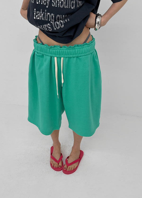 (UNISEX) Webs Bermuda Elastic Pants