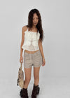 Yelop Lace-up Sleeveless Blouse
