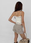 Yelop Lace-up Sleeveless Blouse