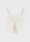 Yelop Lace-up Sleeveless Blouse
