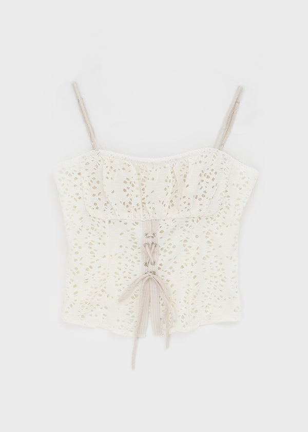 Yelop Lace-up Sleeveless Blouse