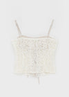 Yelop Lace-up Sleeveless Blouse