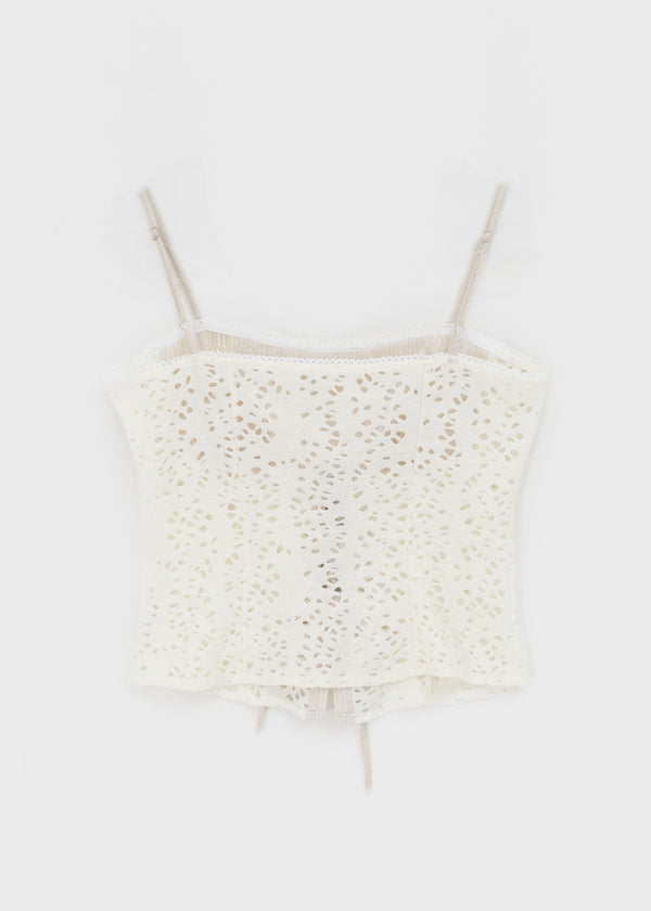 Yelop Lace-up Sleeveless Blouse