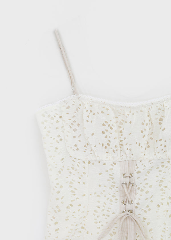 Yelop Lace-up Sleeveless Blouse