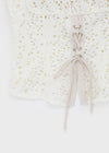 Yelop Lace-up Sleeveless Blouse