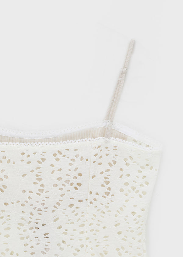 Yelop Lace-up Sleeveless Blouse