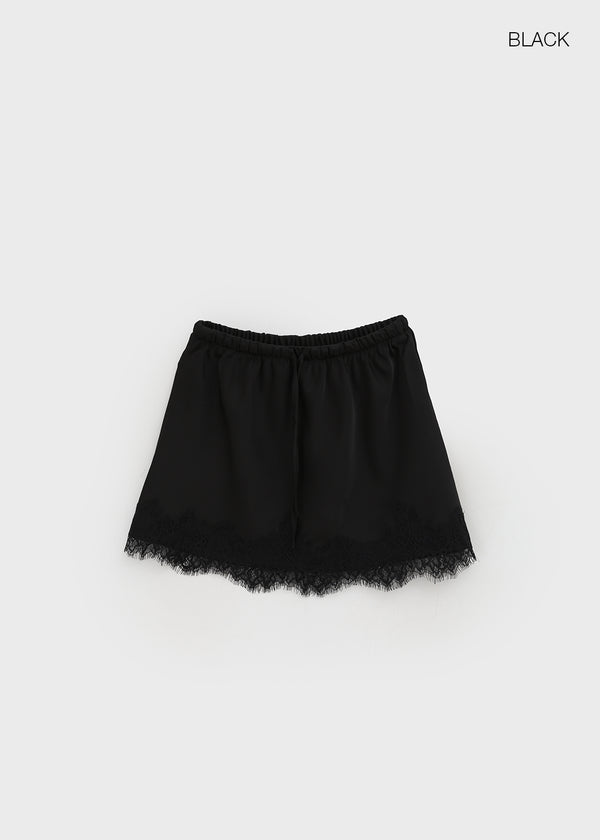 Cosmo Lace Satin Miniskirt