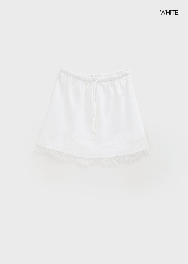 Cosmo Lace Satin Miniskirt