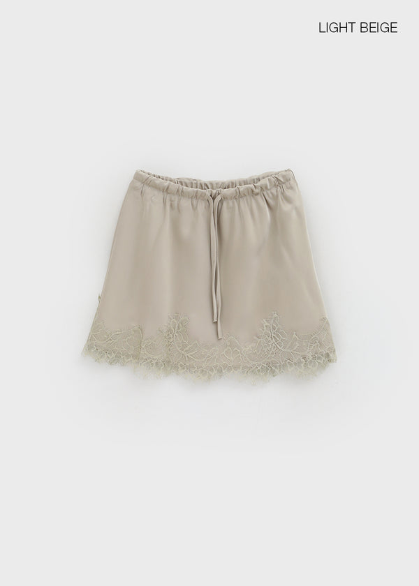 Cosmo Lace Satin Miniskirt