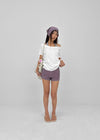 Fton Off-shoulder Halter Short Sleeve Tee